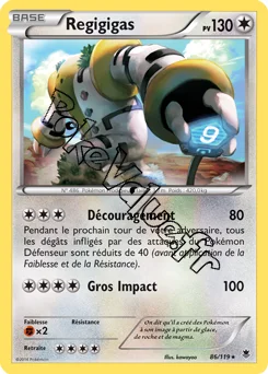 Carte Pokémon Regigigas  n°86 de la série Vigueur Spectrale