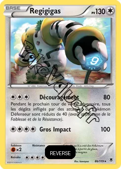 Carte Pokémon Regigigas  Reverse n°86 de la série Vigueur Spectrale