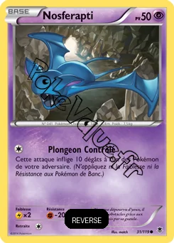 Carte Pokémon Zubat  Reverse n°31 de la série Vigueur Spectrale