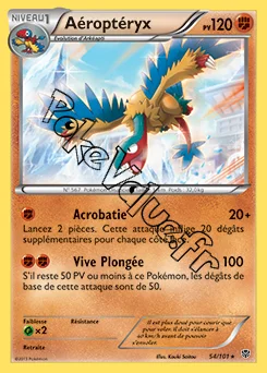 Carte Pokémon Aéroptéryx n°54 de la série Explosion Plasma