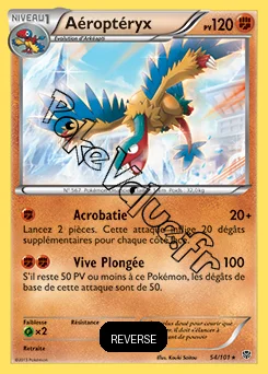Carte Pokémon Aéroptéryx Reverse n°54 de la série Explosion Plasma