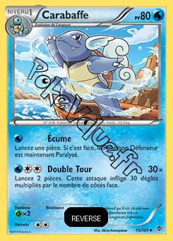 Carte Pokémon Carabaffe Reverse n°15 de la série Explosion Plasma