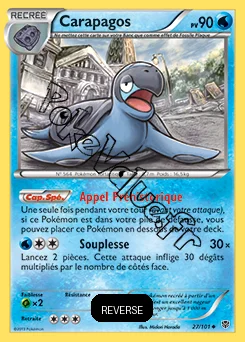 Carte Pokémon Carapagos Reverse n°27 de la série Explosion Plasma