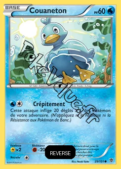Carte Pokémon Couaneton Reverse n°29 de la série Explosion Plasma