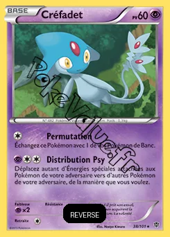 Carte Pokémon Créfadet Reverse n°38 de la série Explosion Plasma