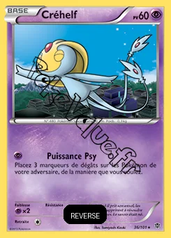 Carte Pokémon Créhelf Reverse n°36 de la série Explosion Plasma