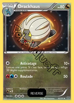 Carte Pokémon Drackhaus Reverse n°63 de la série Explosion Plasma