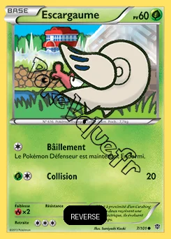Carte Pokémon Escargaume Reverse n°7 de la série Explosion Plasma
