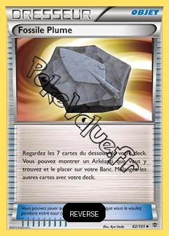 Carte Pokémon Fossile Plume Reverse n°82 de la série Explosion Plasma