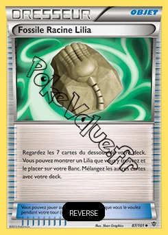 Carte Pokémon Fossile Racine Lilia Reverse n°87 de la série Explosion Plasma