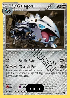 Carte Pokémon Galegon Reverse n°58 de la série Explosion Plasma