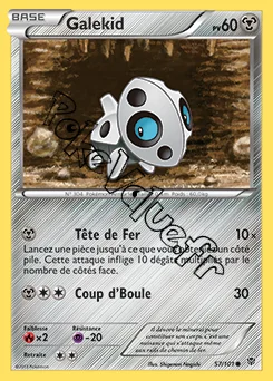 Carte Pokémon Galekid n°57 de la série Explosion Plasma