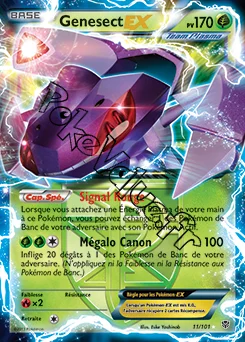 Carte Pokémon Genesect EX  n°11 de la série Explosion Plasma