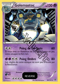 Carte Pokémon Golemastoc Reverse n°46 de la série Explosion Plasma