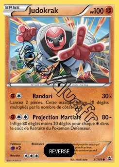 Carte Pokémon Judokrak Reverse n°51 de la série Explosion Plasma