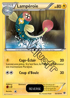 Carte Pokémon Lampéroie Reverse n°32 de la série Explosion Plasma