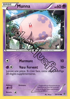 Carte Pokémon Munna  n°39 de la série Explosion Plasma
