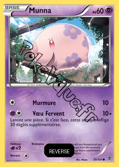 Carte Pokémon Munna  Reverse n°39 de la série Explosion Plasma