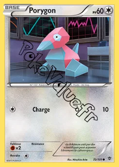 Carte Pokémon Porygon  n°72 de la série Explosion Plasma