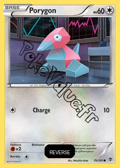 Carte Pokémon Porygon  Reverse n°72 de la série Explosion Plasma