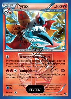 Carte Pokémon Pyrax Reverse n°13 de la série Explosion Plasma
