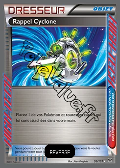 Carte Pokémon Rappel Cyclone Reverse n°95 de la série Explosion Plasma