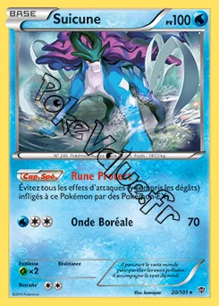 Carte Pokémon Suicune  n°20 de la série Explosion Plasma