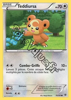 Carte Pokémon Teddiursa  n°75 de la série Explosion Plasma