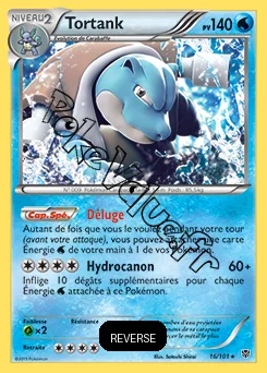 Carte Pokémon Tortank Reverse n°16 de la série Explosion Plasma