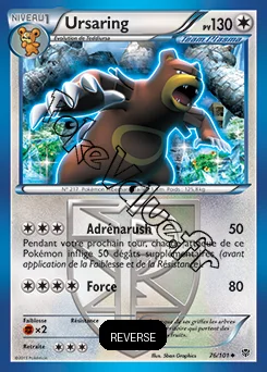 Carte Pokémon Ursaring  Reverse n°76 de la série Explosion Plasma
