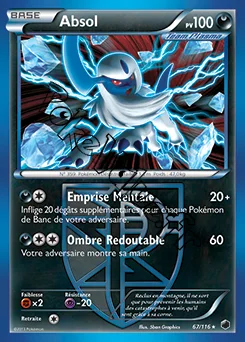 Carte Pokémon Absol  n°67 de la série Glaciation Plasma