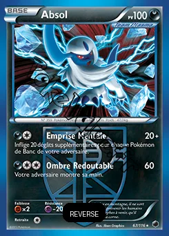 Carte Pokémon Absol  Reverse n°67 de la série Glaciation Plasma