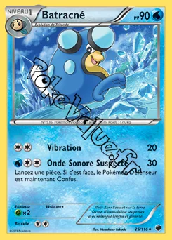 Carte Pokémon Batracné n°25 de la série Glaciation Plasma