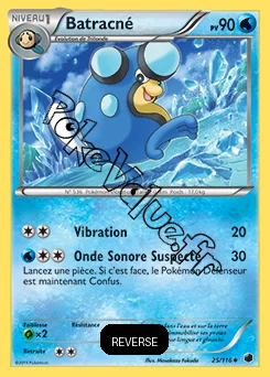 Carte Pokémon Batracné Reverse n°25 de la série Glaciation Plasma