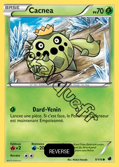 Carte Pokémon Cacnea  Reverse n°9 de la série Glaciation Plasma