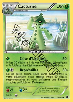 Carte Pokémon Cacturne  n°10 de la série Glaciation Plasma