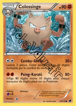 Carte Pokémon Colossinge n°60 de la série Glaciation Plasma