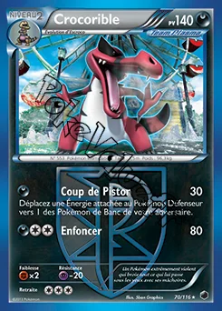 Carte Pokémon Crocorible n°70 de la série Glaciation Plasma