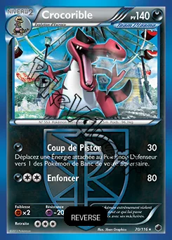 Carte Pokémon Crocorible Reverse n°70 de la série Glaciation Plasma