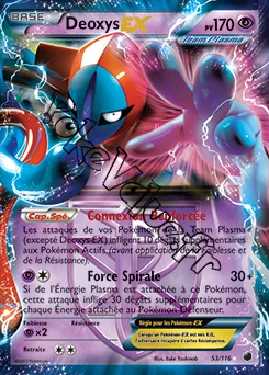 Carte Pokémon Deoxys EX  n°53 de la série Glaciation Plasma