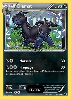 Carte Pokémon Diamat Reverse n°77 de la série Glaciation Plasma
