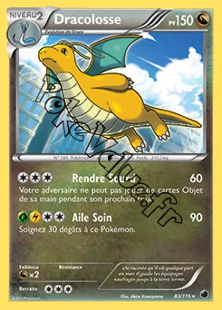 Carte Pokémon Dracolosse n°83 de la série Glaciation Plasma