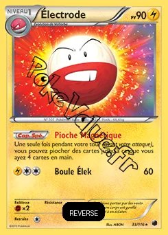 Carte Pokémon Électrode Reverse n°33 de la série Glaciation Plasma