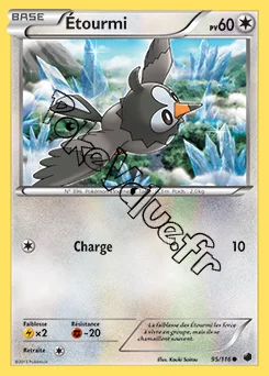 Carte Pokémon Étourmi n°95 de la série Glaciation Plasma