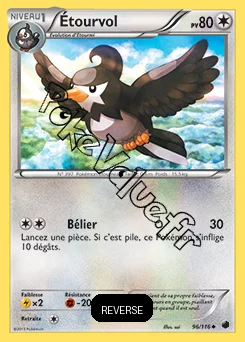 Carte Pokémon Étourvol Reverse n°96 de la série Glaciation Plasma