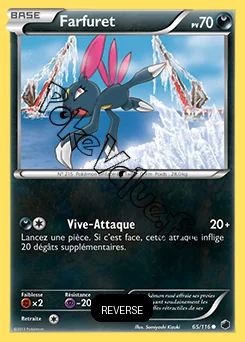 Carte Pokémon Farfuret Reverse n°65 de la série Glaciation Plasma