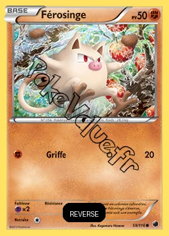 Carte Pokémon Férosinge Reverse n°59 de la série Glaciation Plasma