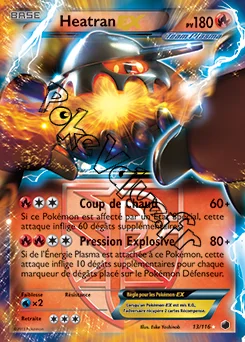 Carte Pokémon Heatran EX  n°13 de la série Glaciation Plasma