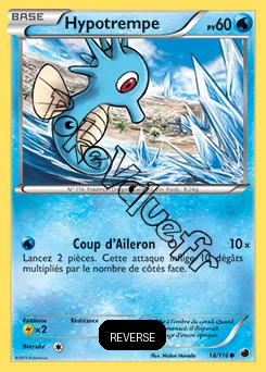Carte Pokémon Hypotrempe Reverse n°18 de la série Glaciation Plasma