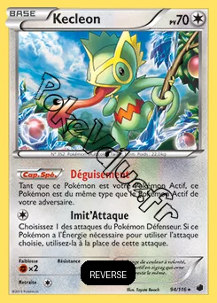 Carte Pokémon Kecleon  Reverse n°94 de la série Glaciation Plasma